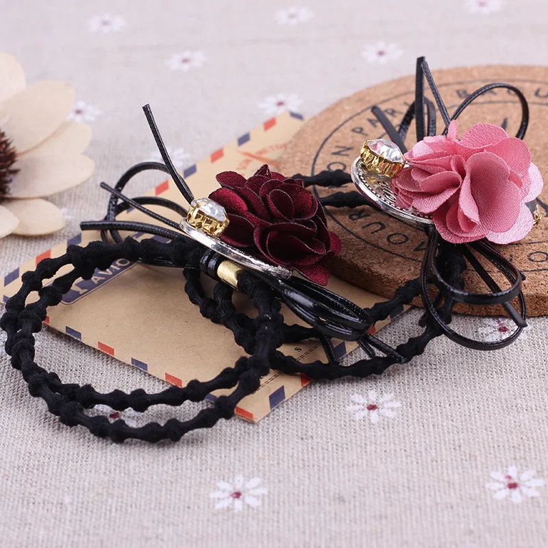 Новые корейские модные женские туфли Аксессуары для волос милый цветок ленты