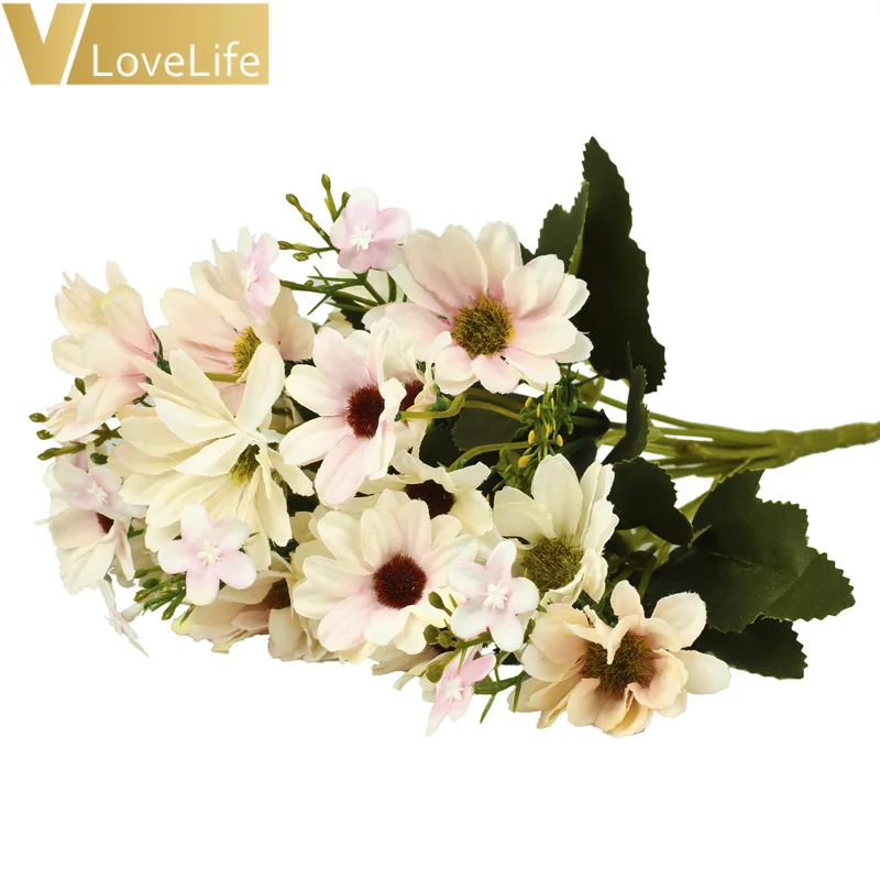 light pink 1 комплект голландская Маргаритка букет невесты для рождества дома свадьбы нового года украшения поддельные растения искусственные цветы - Цвет: light pink