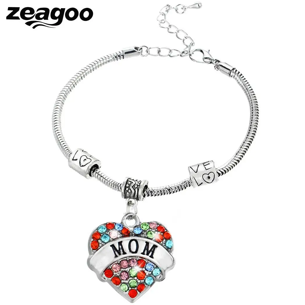 Сердце цепь верю Семья Для женщин Письмо чешские Браслет подарок кулон |