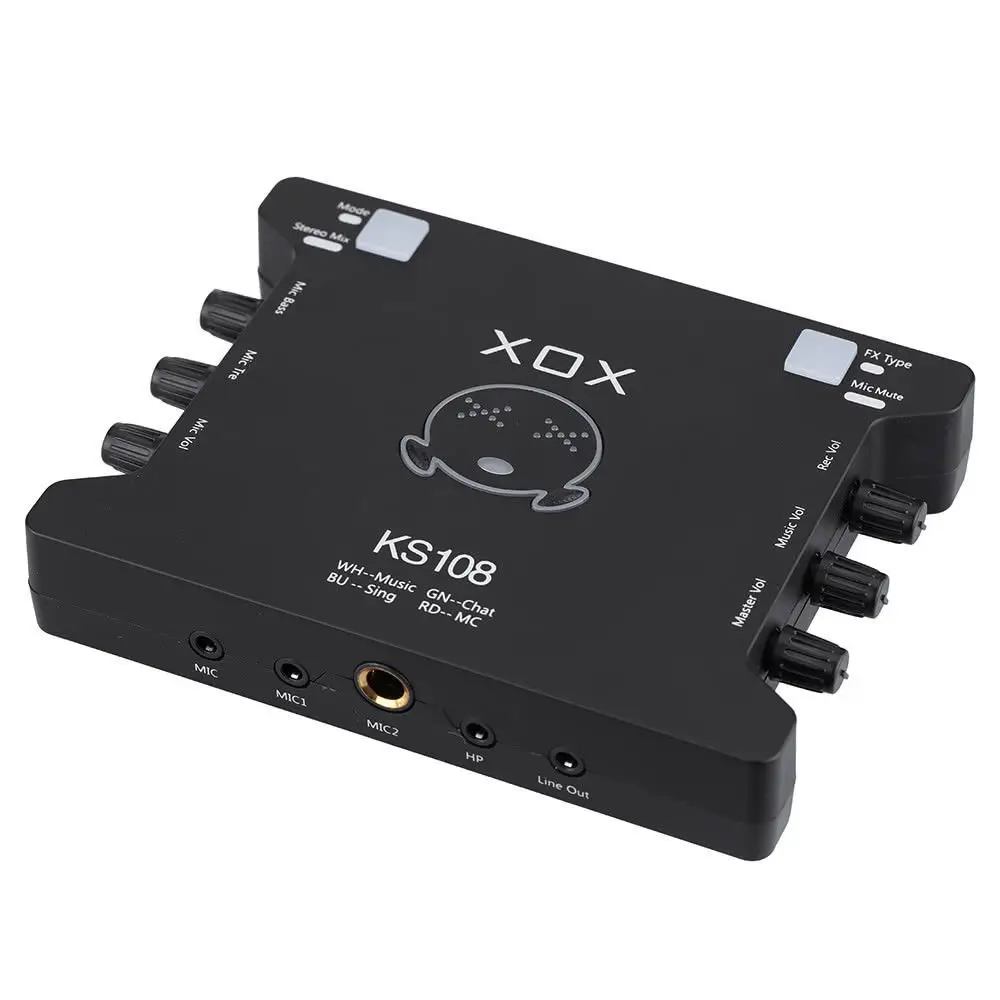XOX KS108 USB внешняя звуковая карта + кабель MA2 Live Stream для записи песен аксессуары