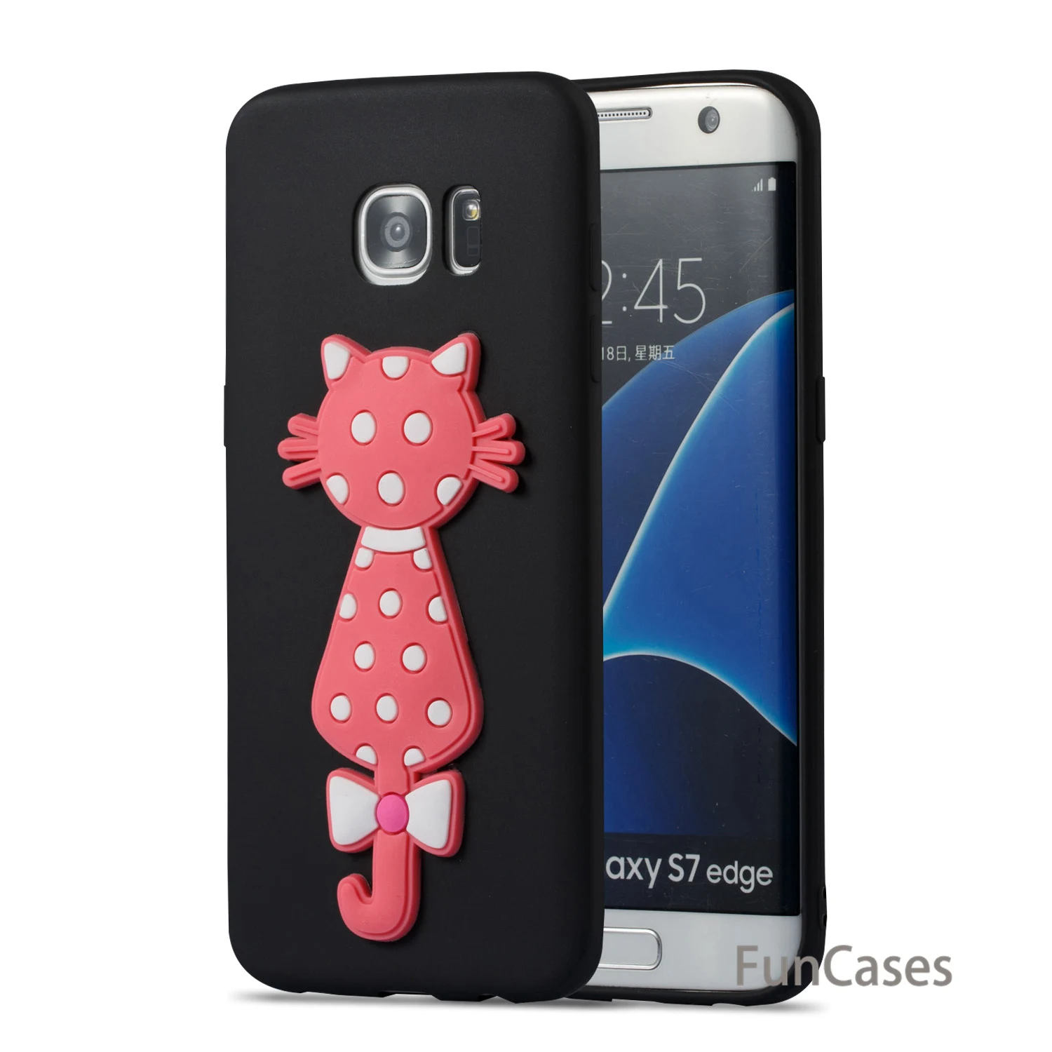 Мультфильм Cat Чехол СПС Hoesjes samsung S7 край мягкий силиконовый чехол на заднюю панель