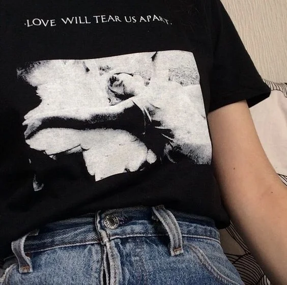 Футболка PUDO HJN с надписью Love Will Tear Us Off унисекс Post Punk Band Tumblr Винтажная принтом гранж