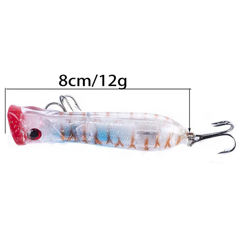 1 шт. жесткий Поппер рыболовные приманки-Воблеры с 6# крючками 8cm12g плавающая вода кренкбейт искусственная приманка попер pesca карп щука