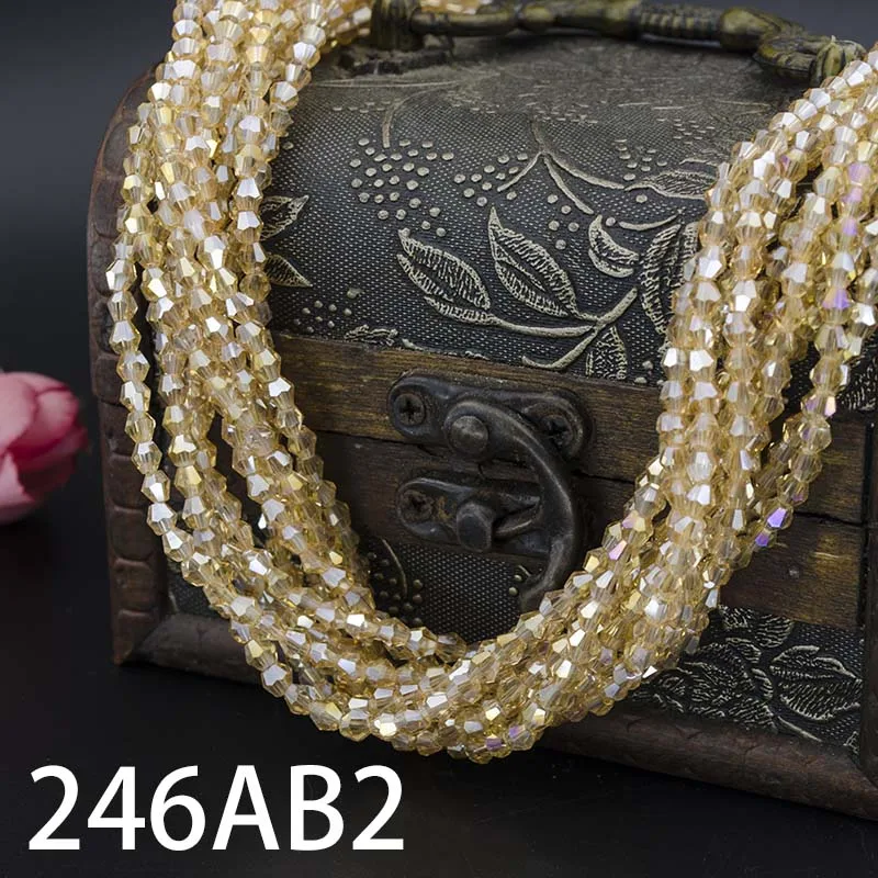 246AB2 Высокое качество,,, AAA кристалл, 115 шт./лот, 4 мм, двухконусные стеклянные бусины, 5301, очаровательные свободные разделительные бусины для шитья одежды своими руками - Цвет: 246AB2