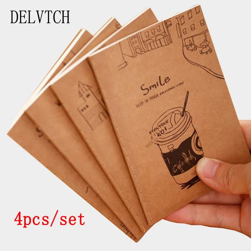 DELVTCH 4 шт./компл. новый мультфильм Тетрадь книги канцелярские принадлежности