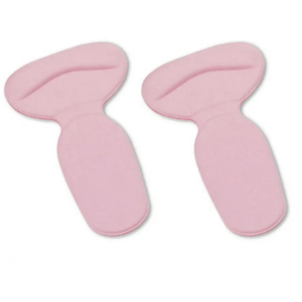 Pink 1 пара 2 в 1 женские силиконовые полезные Т-образные нити толстые задние ноги носить наклейки на высоких каблуках мягкий коврик - Цвет: Pink