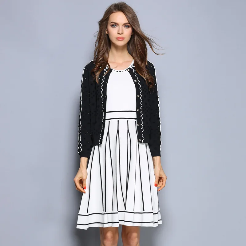 New Brand Fashion Cardigans Women 2018 Autumn Winter Hollow Out Knitting Long Sleeve Casual Black White Knitted Sweater Cardigan |
