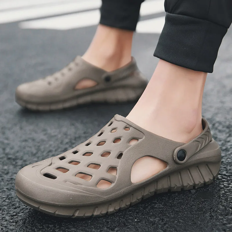 2019 Arrival Men Summer Shoes Slippers Breathable Non Slip Mules Male Garden Casual Work Sandals Plus Size 45 | Обувь