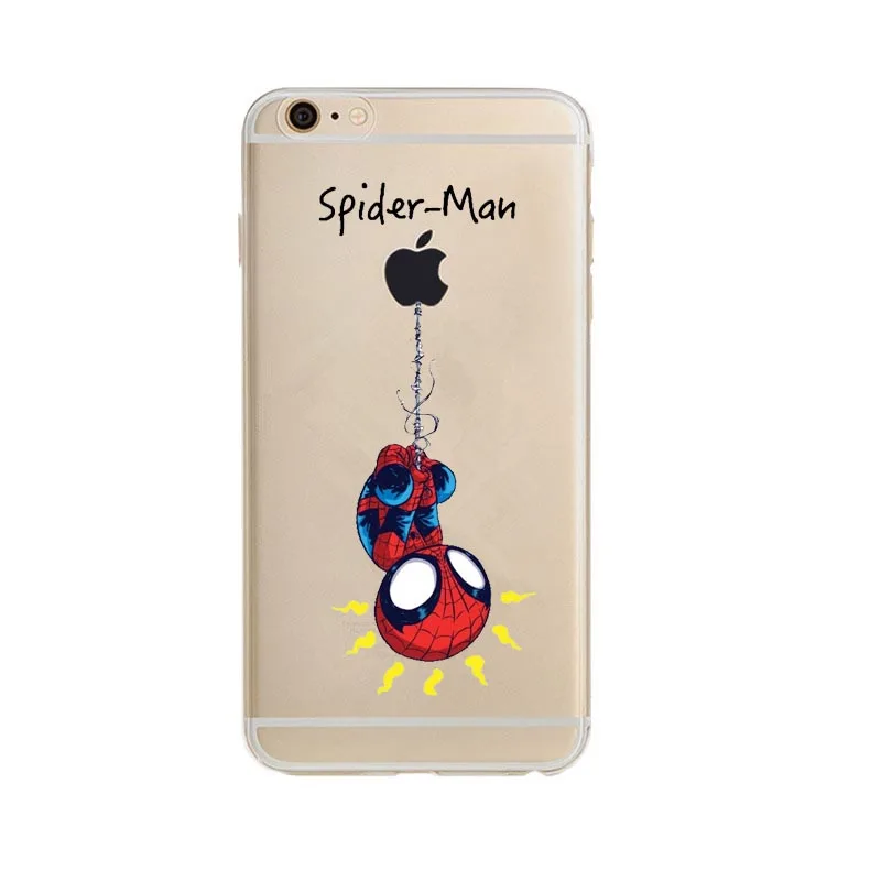 Marvel Comics DC Железный человек паук Джокер Бэтмен силиконовый чехол для iphone X XS MAX XR 5S SE