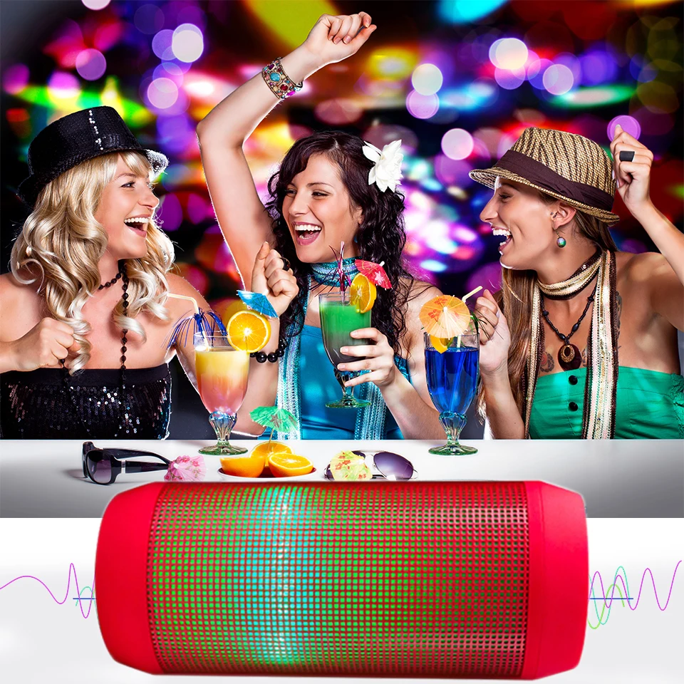 Беспроводная bluetooth колонка портативная светодиодная светящаяся звуковая