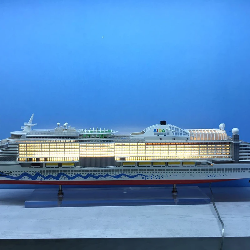 LUCKK 100 см Средиземноморский стиль AIDA деревянная Статуэтка кораблей светодиодный парусник роскошный Круизный дом Морской Декор дерево ремесло
