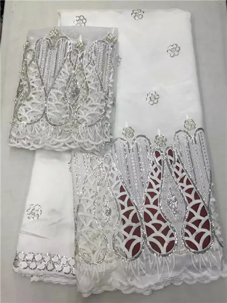 LJ22KAfrican George Lace Fabric African Wrapper High Quality with Embroidery Applique for Sewing | Дом и сад