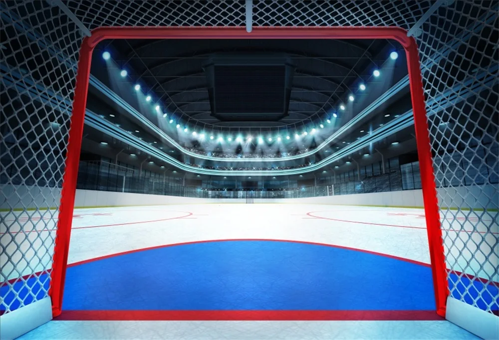 Laeacco Stadium Ice Hockey Game Fans Crowd Scene Photography Backgrounds Customized Photographic Backdrops For Photo Studio | Электроника