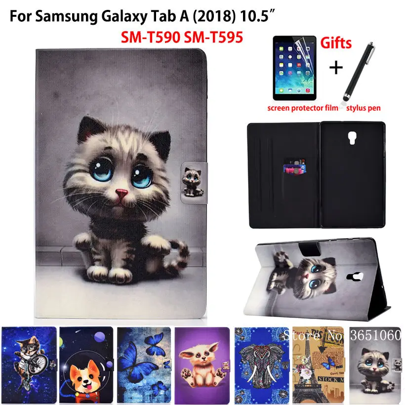 Милый чехол с котом для Samsung Galaxy Tab A A2 2018 10 5 дюйма T590 T595 T597 тонкий умный силиконовый