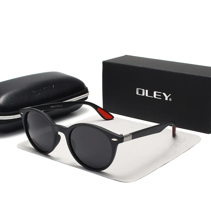 Y4296 C1 BOX OLEY, брендовые, дизайнерские, классические, поляризационные солнцезащитные очки, для мужчин и женщин, для вождения, круглая оправа, солнцезащитные очки, мужские, очки, UV400, Gafas De Sol, Y4296 - Цвет линз: Y4296 C1 BOX