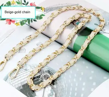 Beige-gold chain IMIDO распродажа, ремешок на цепочке для сумки, женские сменные ремешки на плечо, сумка на ремне, мягкий кожаный аксессуар, сумка, брендовая дизайнерская STP126 - Цвет: Beige-gold chain