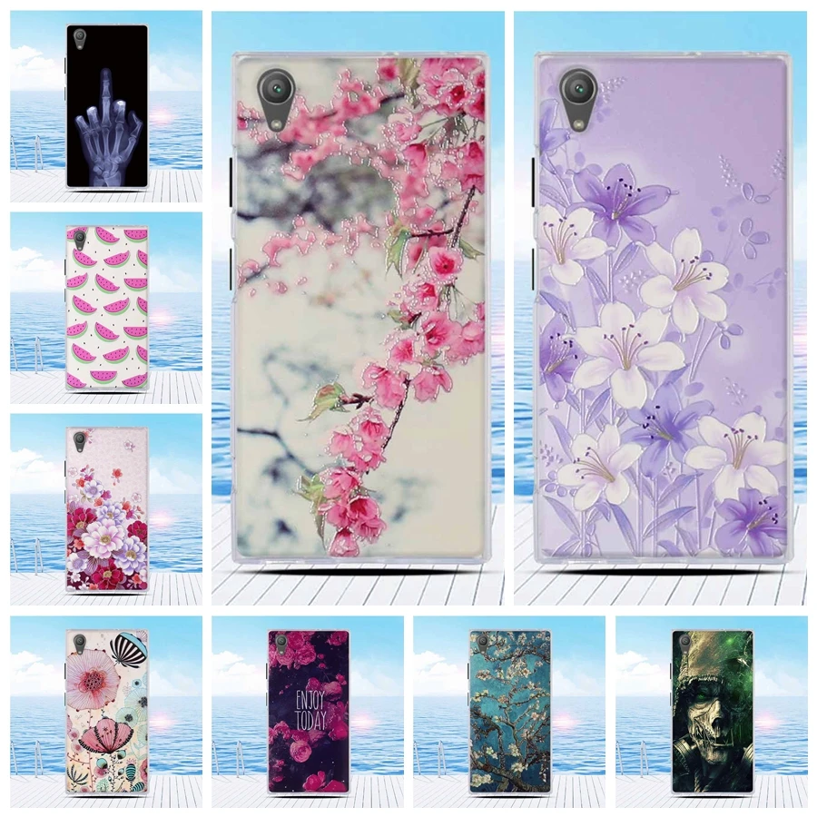 For Sony Xperia XA1 Plus Case Cartoon Flower Silicone Soft Back Cover XA 1 Bag | Мобильные телефоны и аксессуары