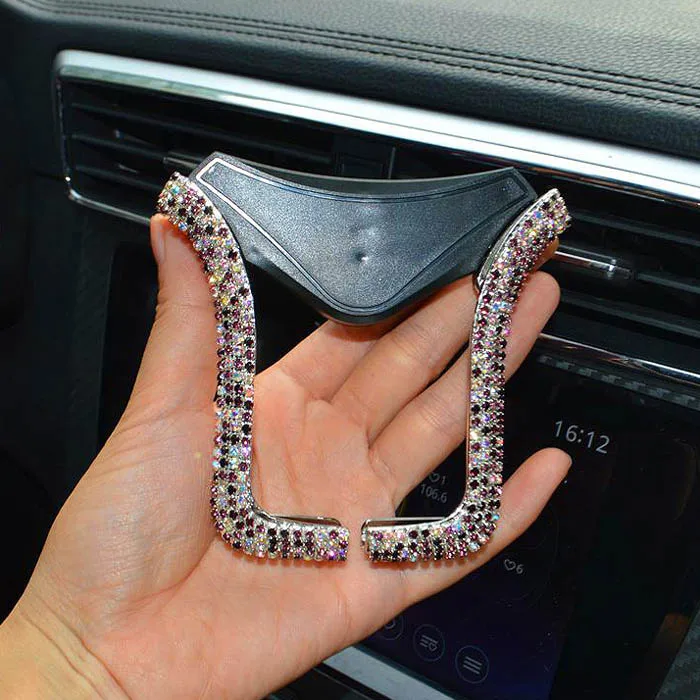 Bling Diamond Универсальный Автомобильный держатель для телефона хрустальные стразы держатель на вентиляционное отверстие автомобиля Автомобильный держатель для iPhone держатель для сотового телефона - Цвет: AB purple