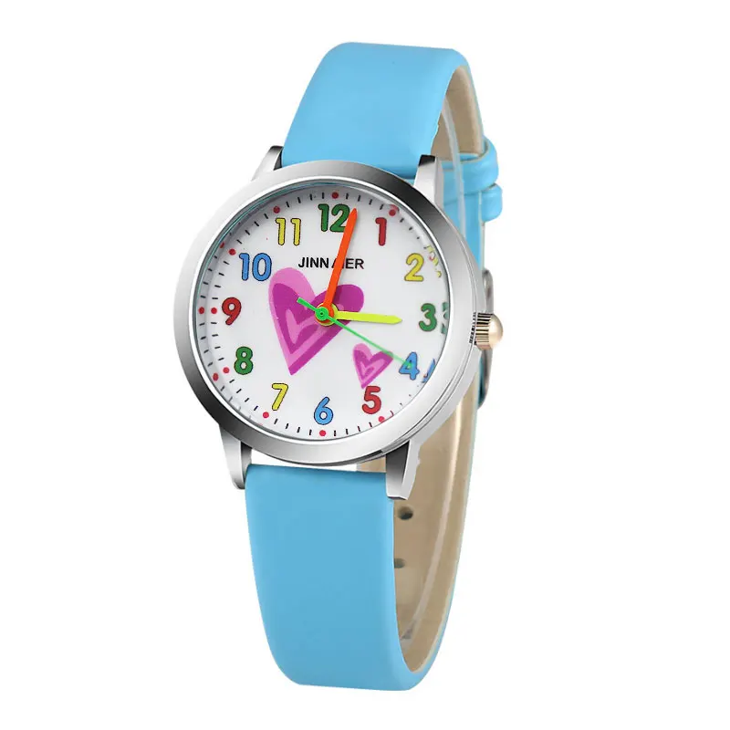 Модные дизайнерские милые детские часы Relojes с мультяшным рисунком в форме сердца
