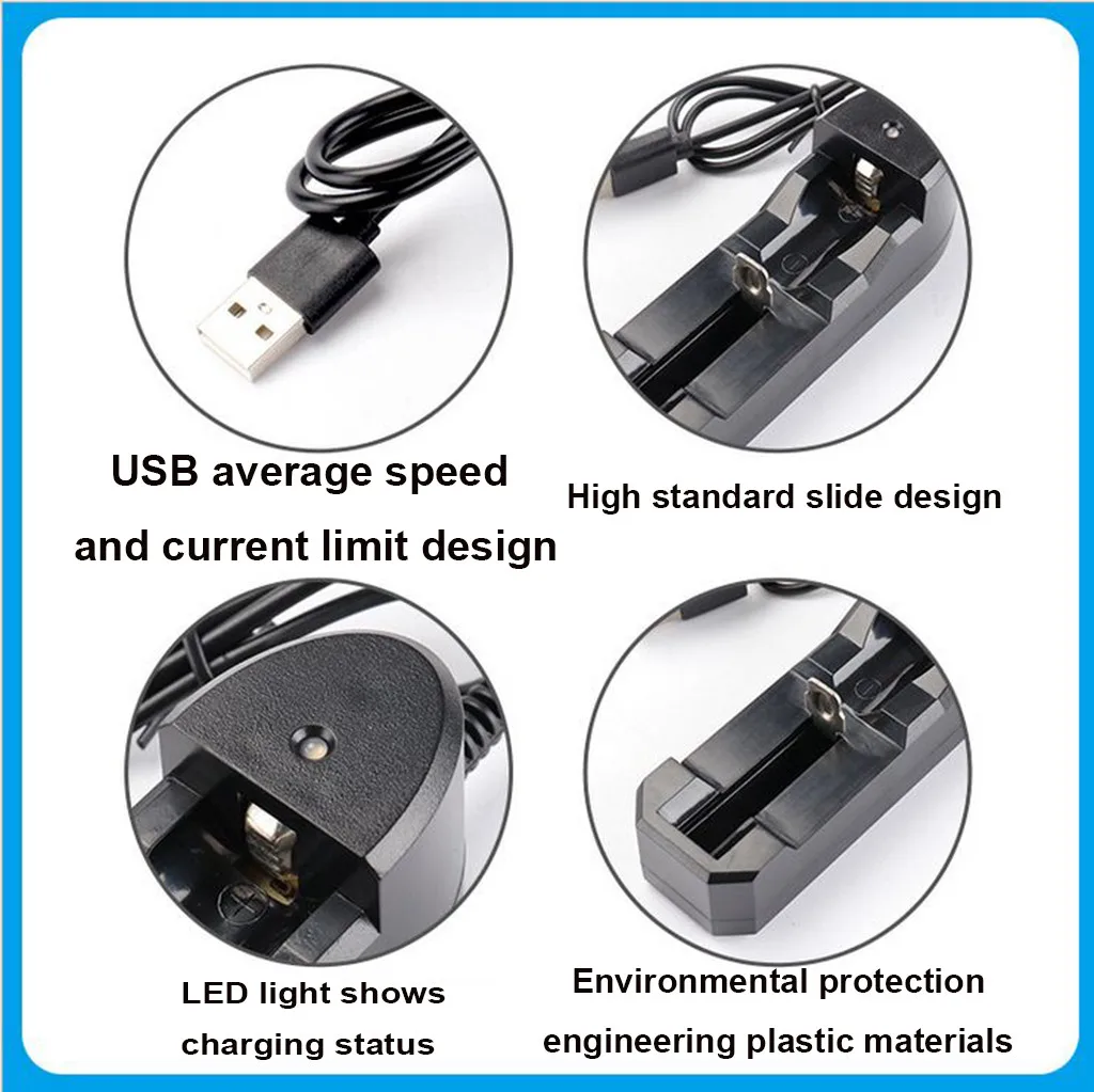 Universal Battery Charger for Rechargeable Batteries 10440 18350 18650 16340