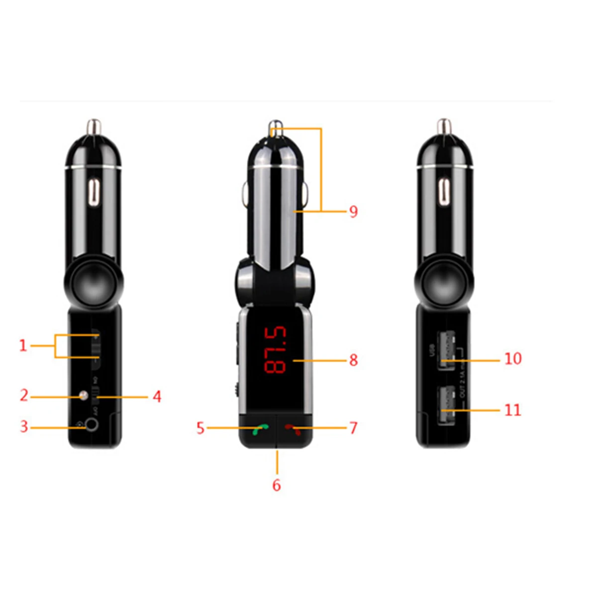 Автомобильный комплект громкой связи BC06S с Bluetooth беспроводной fm передатчик двумя
