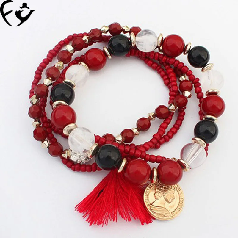 

Factory direct selling European fashion Beaded people prefix layered Bracelet