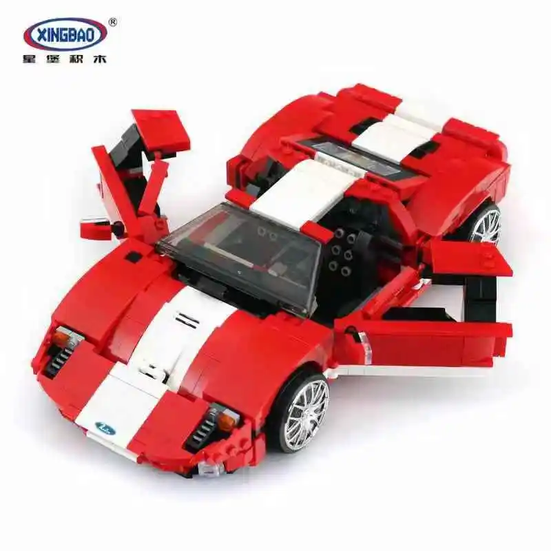 Xingbao 03011 красный Phantom Creator Speed Champions Mustangs GTR Forrd GT500 строительные блоки автомобильные