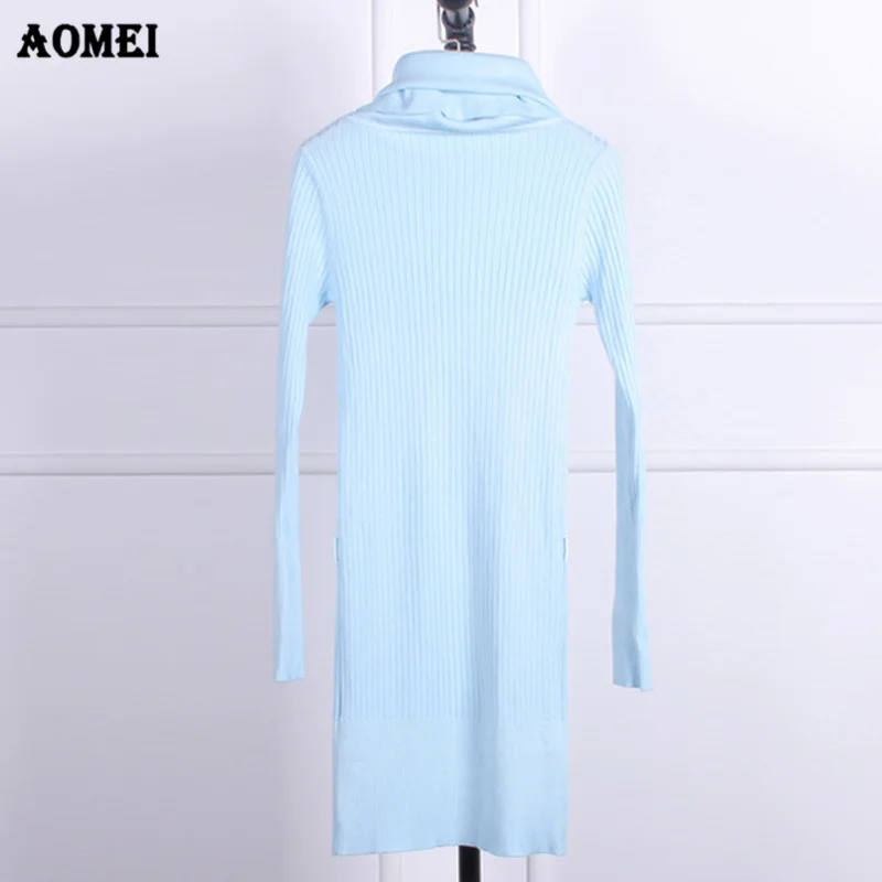 Turtle Neck Women Sweater Dress 2019 Long Sleeves Fashion Gray Solid Elegant Knitted Dresses Tight Classy Casual Warm Sweaters | Женская