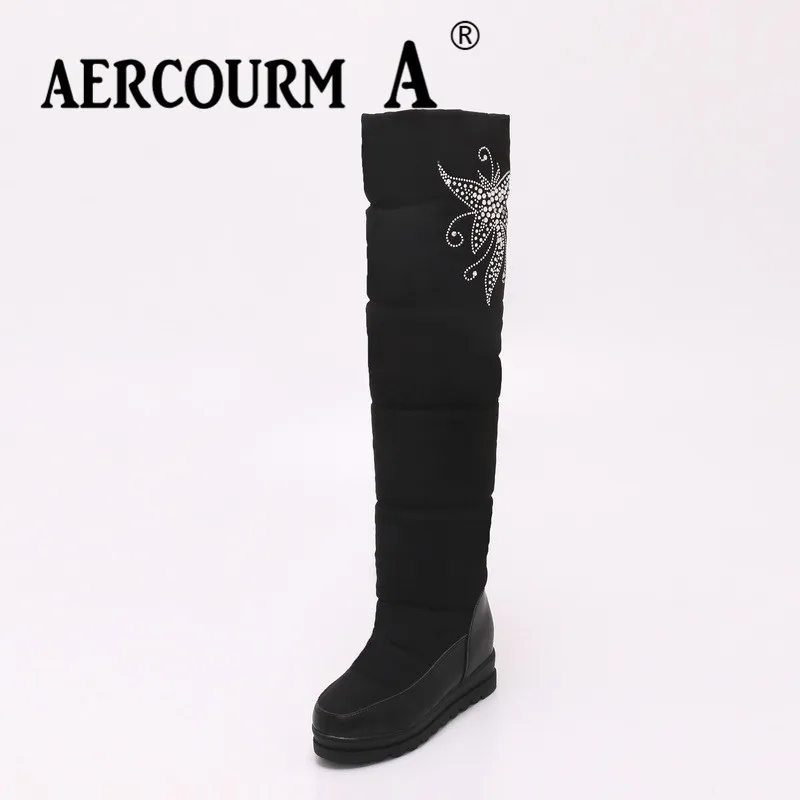 Aercourm A 2018 г. Лидер продаж Новые женские ботинки модные однотонные зимние сапоги до