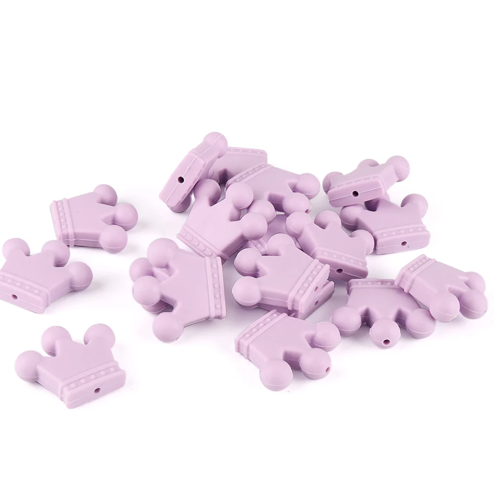 TYRY.HU 25Pcs Crown Shape Silicone Beads BPA Free Food Grade Material Pendant DIY Baby Teething Accessories MultiColor | Украшения и