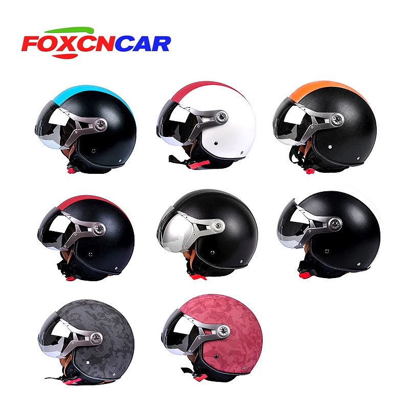 Foxcncar Moto rcycle скутер шлем 3/4 с открытым лицом halmet moto Крос винтажные Casco cicleta Capacete