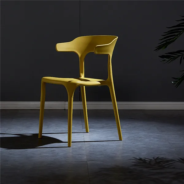 Yellow Color Современное формованное пластиковое складывающееся кресло для столовой, Скандинавское креативное повседневное боковое кресло, эргономичный дизайн, ресторан, балкон - Цвет: Yellow Color