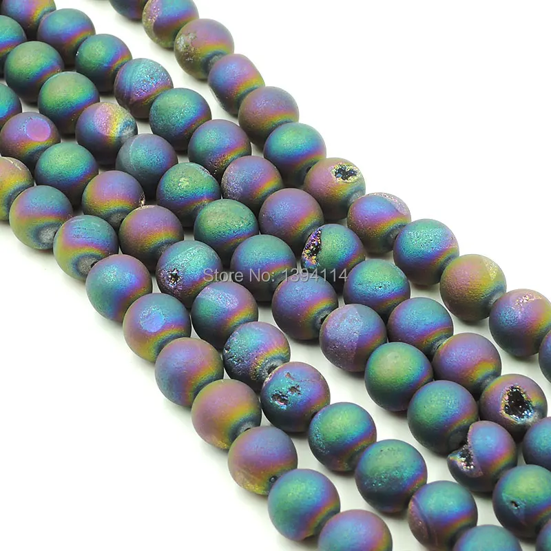 Титановые радужные Agat e Кластерные бусины для изготовления браслетов или