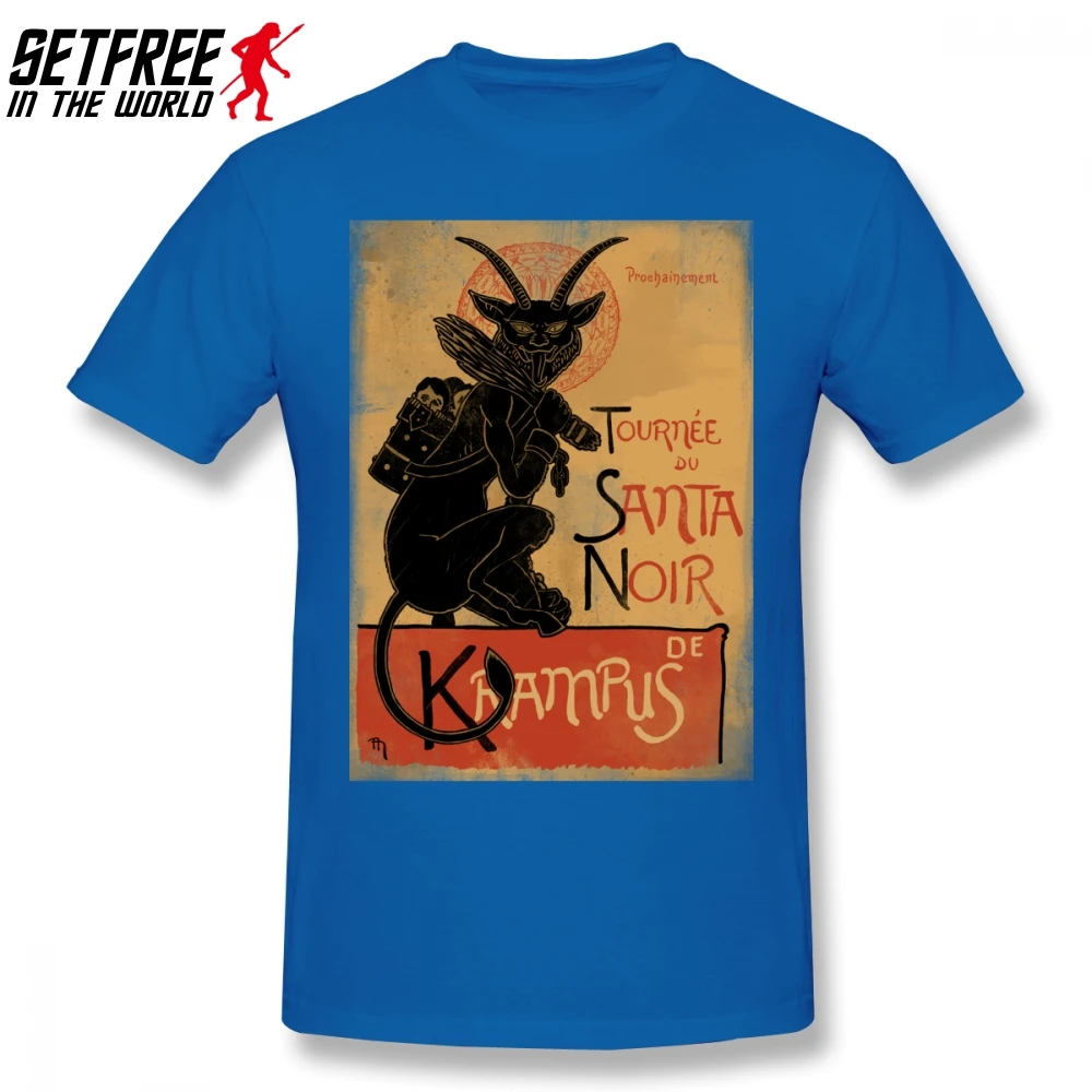Merry Krampus для мужчин футболка мода случайный 4XL 5XL 6XL хлопок короткий рукав на заказ Забавные футболки - Цвет: Синий