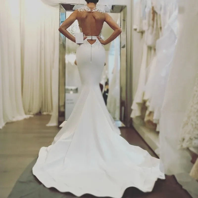 

2020 Sexy Mermaid Lace Dresses for Wedding Party High Quality Bridal Gowns Backless Long Wedding Gowns robe de mariee