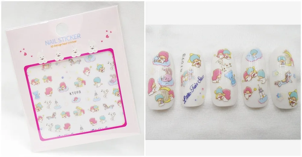 Newest 5sheet 15type Children Girls Cartoons Stickers Designs Gummed glue 3D Decals Makep Art Decorations kt091-105 | Игрушки и хобби