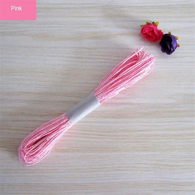 30 м/лот многоцветный Бумага Шнуры Веревки темы DIY ремесла детского сада детская игрушка домой декоративные аксессуары - Цвет: pink