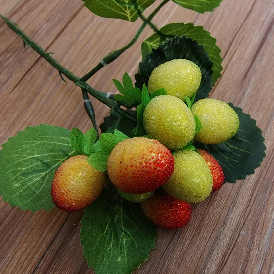 9 head yangmei green Высокое качество искусственные фрукты шампур поддельные моделирование ян Мэй личи яблоко черника Longan модель Орнамент Ремесло фотографии реквизит - Цвет: 9 head yangmei green