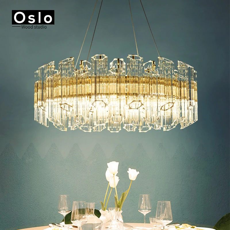 Plum glass G9 Modern Gold LED Chandelier Lighting Fixture Crystal Chandeliers Lustre Dining Room Lamp For Decoration | Лампы и