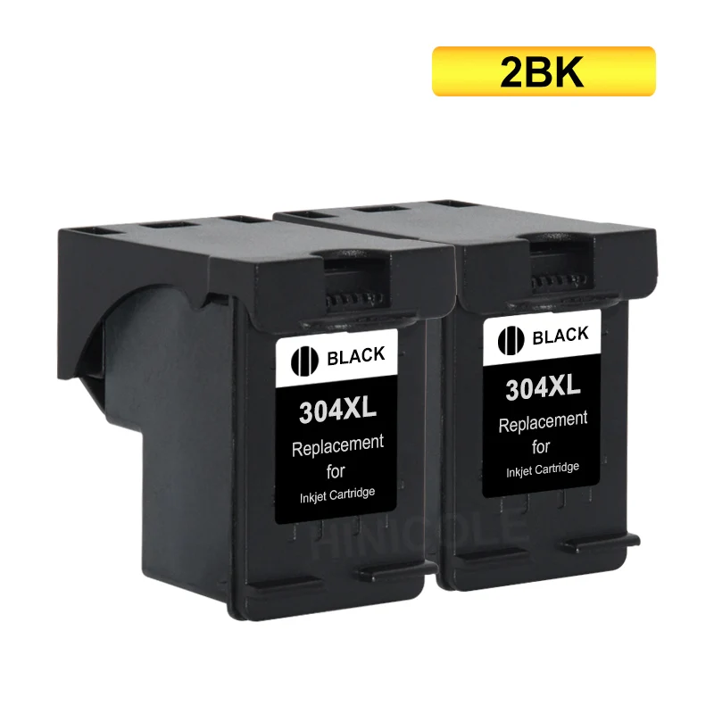 304 BK X 2 HINICOLE 304XL переработанного чернильного картриджа для hp 304 для hp 304 XL с чернилами hp Deskjet 2620 2630 2632 3720 3730 3758 Envy 5010 5020 5030 5032 принтер - Цвет: 304 BK X 2