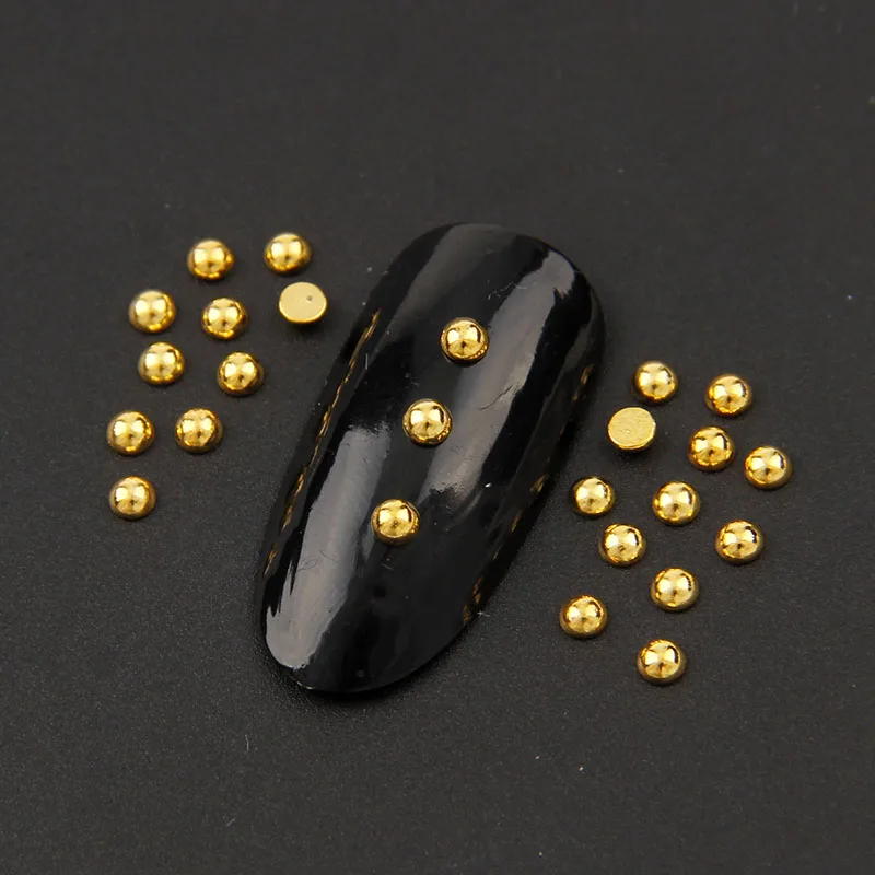 

2.5mm 200pcs Gold/Silver Zinc Alloy Nail Arts Half Ball Nail Metal Studs Nail Supplies Grade A 290225