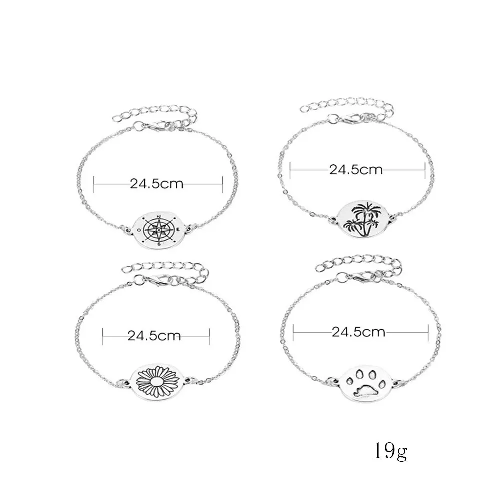 Женский серебряный браслет MLING модный винтажный с принтом в виде лапы дерева