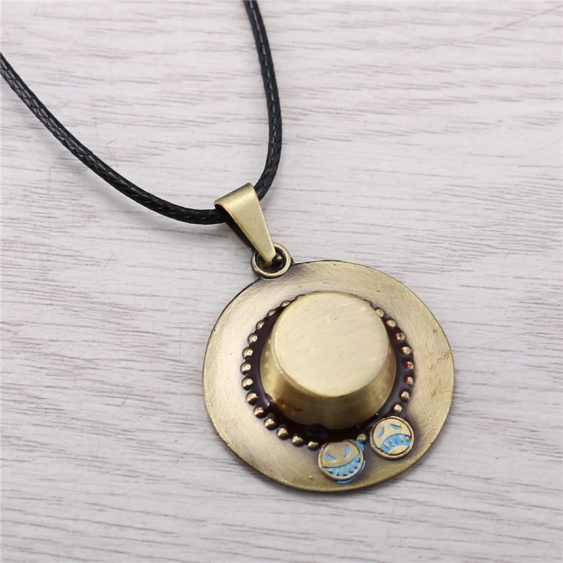 Аниме Чокер Ожерелье Мужчины металлический портгас шляпа Ace кулон ожерелье