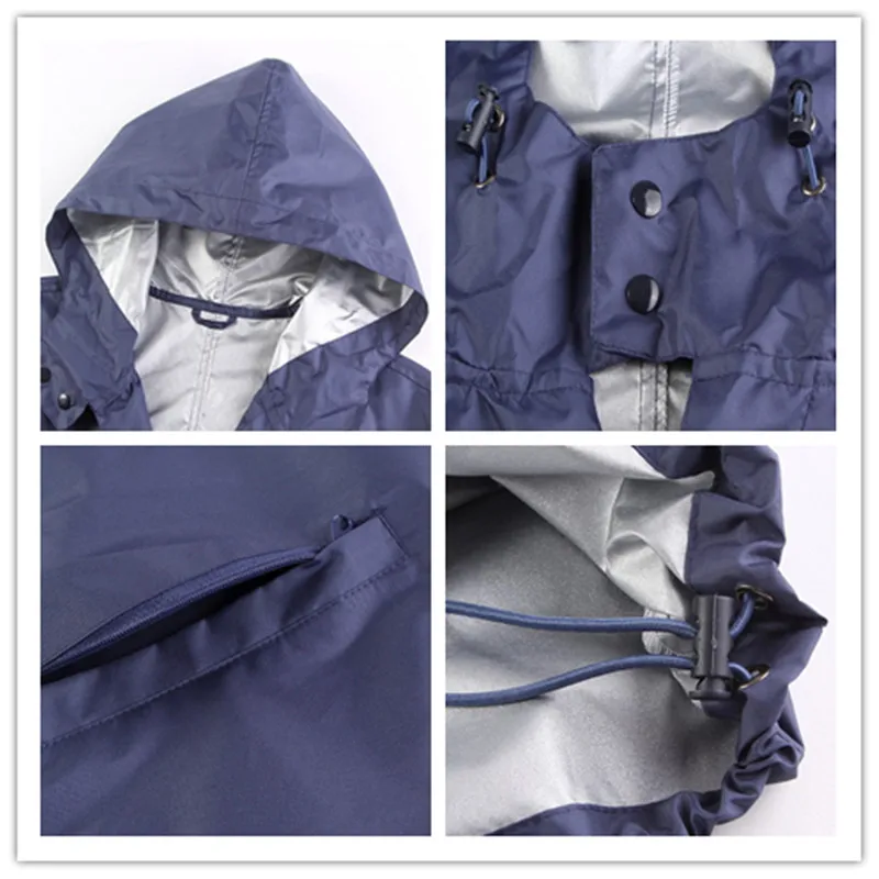 Черный/синий плащ дождевик для мужчин водонепроницаемый Длинный рыбалки мужские