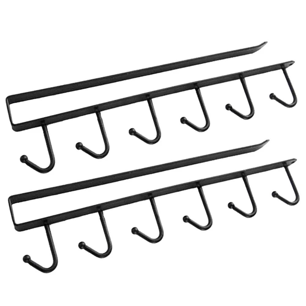 

Kitchen Storage Rack Cupboard 6 Hooks Under-Cabinet Hanger Rack New Sucker Bathroom Multi Transparent Suction Sucker Hanger