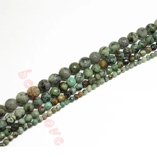 Natural Stone Beads Faceted Africa Round Loose For Jewelry Making 15.5&quot Strand 4 6 8 10MM DIY (F00242) | Украшения и