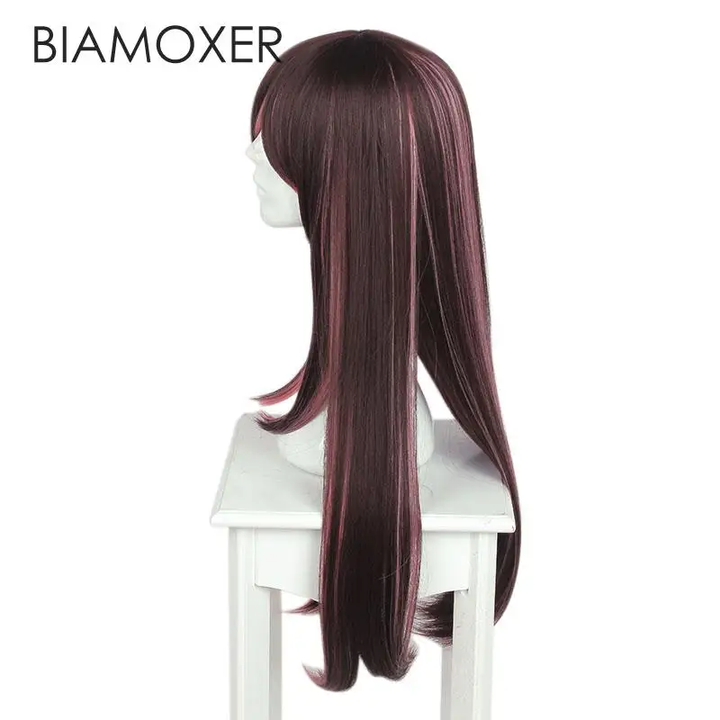 Biamoxer Ютубер Kizuna AI Косплэй костюм парик Для женщин длинные коричневые и розовые