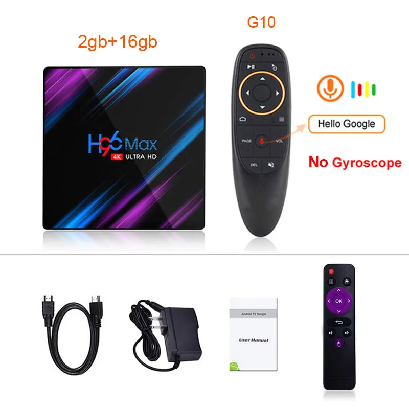 H96 MAX ТВ приставка Android 9,0 Rockchip RK3318 4G 32 GB 64 GB USB3.0 H.265 4 K Youtube Netflix google Play pk x96 Мини Смарт ТВ приставка - Цвет: 16gb-G10 Air Mouse