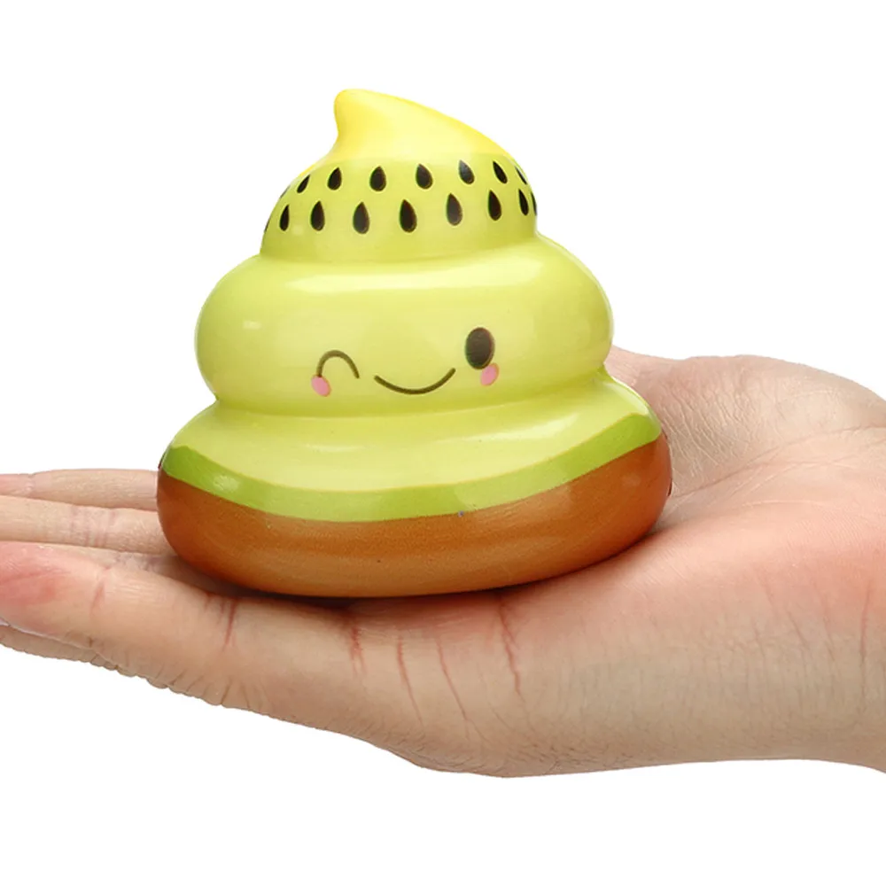 Сжимаемый мягкий Kawaii Kiwi фруктовый Poo медленно растущий крем ароматическая