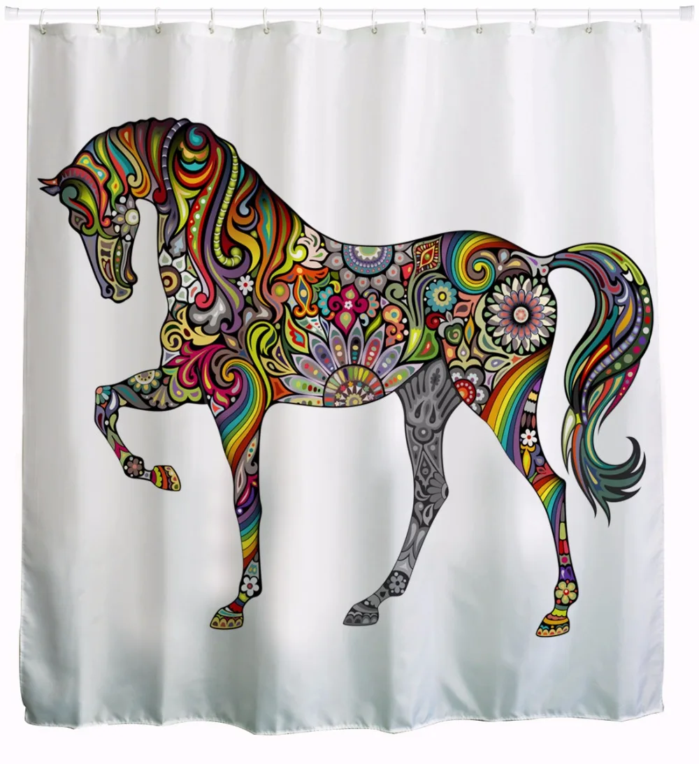 Colorful Animal Shower Curtains Waterproof Polyester Fabric Bath 3D rideau douche cortinas de bano cortina ducha | Дом и сад